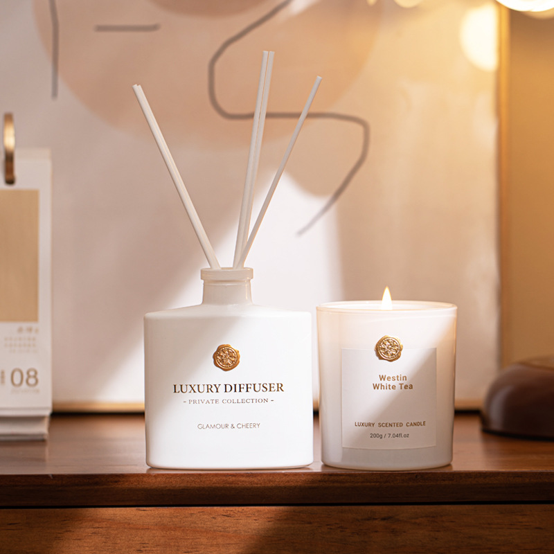 Home Fragrance Set Gift - Set Hadiah Reed Diffuser & Lilin